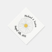 ホワイトイエローデイジーフラワーフローラガーデンパーティー スタンダードカクテルナプキン (角)