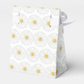 ホワイトイエローデイジーフラワーフローラガーデンパーティー フェイバーボックス (裏面サイド)