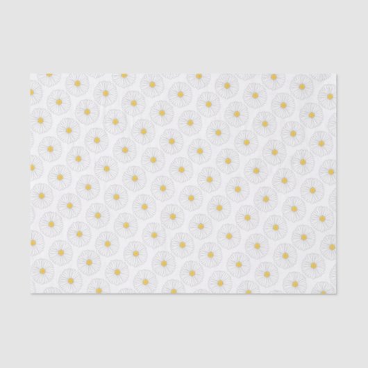 ホワイトイエローデイジーフラワーフローラガーデンパーティー 薄葉紙 (正面)