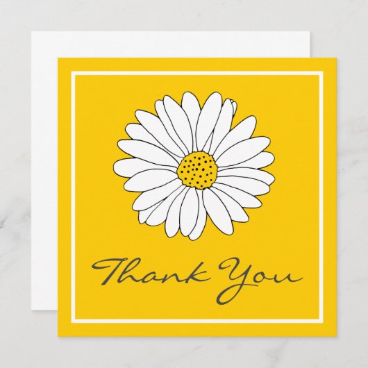 ホワイトイエローデイジー サンキューカード (正面/裏面)