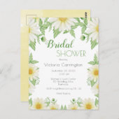 ホワイトイエローフローラルダイシーブライダルシャワー ポストカード (正面/裏面)