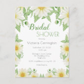 ホワイトイエローフローラルダイシーブライダルシャワー ポストカード (正面)