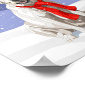 ホワイトイエローラブラドールリトリエバーinサンタハット ポスター (角)