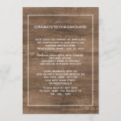 ホワイトイエローローローローズフローラボホ素朴卒業 案内状 (裏面)