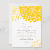 ホワイトイエロー菊シンプルリハーサルディナー 招待状 (正面)