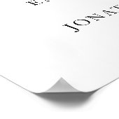 ホワイトイエロー金ゴールドシンプル書道結婚の ポスター (角)