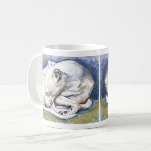 ホワイトイタリアン・グレイハウンド・マグ コーヒーマグカップ (正面左)