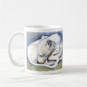 ホワイトイタリアン・グレイハウンド・マグ コーヒーマグカップ (左)