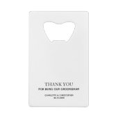 ホワイトイニシャルステンレススチールボトルオープナー クレジットカード栓抜き (裏面)