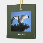 ホワイトイビスバードオーナメント セラミックオーナメント (左)