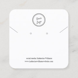 ホワイトイヤリング&ネックレスディスプレイ |ロゴの追加 スクエア名刺