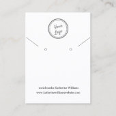 ホワイトイヤリング&ネックレスディスプレイ |ロゴの追加 名刺 (正面)