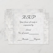 ホワイトインスパイアヴィンテージRSVPカードテンプレート 出欠カード (正面/裏面)