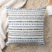 ホワイトインディゴブルー装飾用クッション クッション (ブランケット)