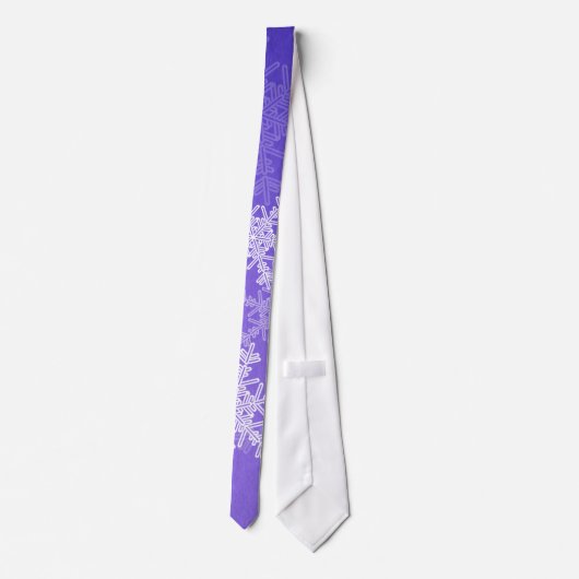 ホワイトインディゴ雪のミニマリストのクリスマスの名前 ネクタイ (裏面)