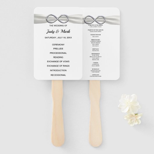 ホワイトインフィニティ結婚式 プログラムファン ハンドファン (正面&裏面)
