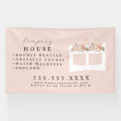 ホワイトインフレータブルキャッスルハウスバウンスパーティーレンタル 横断幕 (横)