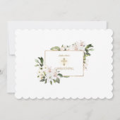 ホワイトインペリアルリリーバラフォトガール《キリスト教》洗礼式や命名式 招待状 (裏面)