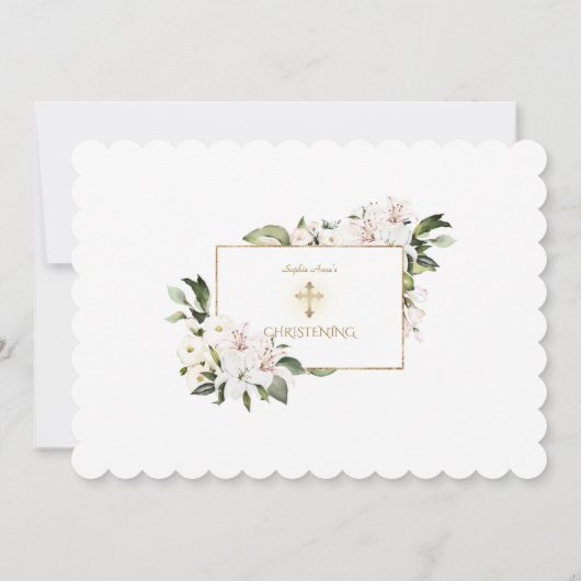 ホワイトインペリアルリリーバラフォトガール《キリスト教》洗礼式や命名式 招待状 (裏面)