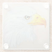 ホワイトイーグルガラスコースター、リアリスティックバードスケッチ ガラスコースター (裏面)