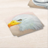 ホワイトイーグル形コースター、リアリスティックバードスケッチ ペーパーコースター (アングル)