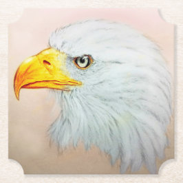 ホワイトイーグル形コースター、リアリスティックバードスケッチ ペーパーコースター