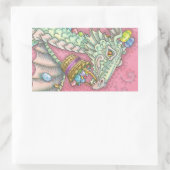 ホワイトイースターエッグドラゴンファンタジーステッカーシート 長方形シール (バッグ)