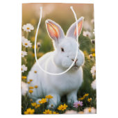 ホワイトイースターバニーデイジー ミディアムペーパーバッグ (正面)