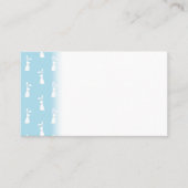 ホワイトイースターバニーラビットイアーズパステルブルー春 プレイスカード (正面)