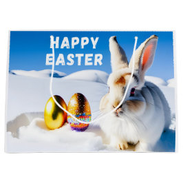 ホワイトイースターバニー ラージペーパーバッグ