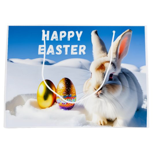 ホワイトイースターバニー ラージペーパーバッグ (正面)