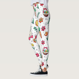 ホワイトイースターパターンレギンス レギンス