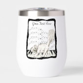 ホワイトウィンキングキャットピアノ鍵シート音楽フレーム (正面)