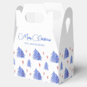 ホワイトウィンターアイスブルーツリーズホリーベリークリスマス フェイバーボックス (オープン)