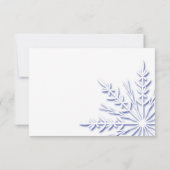 ホワイトウィンターウェディングでのブルースノーフレークRSVP 出欠カード (裏面)