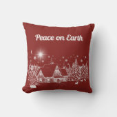 ホワイトウィンターカントリー平和オンアース・シルエット クッション (正面)