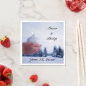 ホワイトウィンタークリスマスキャンドルシーン紙ナプキンス スタンダードカクテルナプキン (インサイチュ)