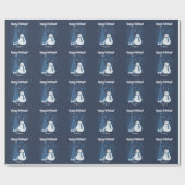 ホワイトウィンタークリスマスギフトアイディアヴィンテージブルー ラッピングペーパー (フラット)