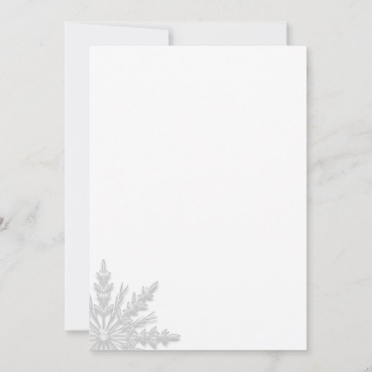 ホワイトウィンタースノーフレークキンセアニェラ招待状 招待状 (裏面)