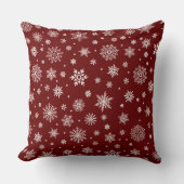ホワイトウィンタースノーフレーククリムゾンレッド クッション (正面)