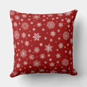 ホワイトウィンタースノーフレークブライトレッド クッション (裏面)