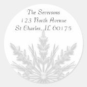 ホワイトウィンタースノーフレーク差出人住所 ラウンドシール (正面)