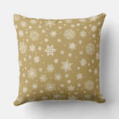 ホワイトウィンタースノーフレーク金ゴールド クッション (裏面)