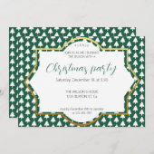 ホワイトウィンターツリーオングリーンクリスマスパーティー 案内状 (正面/裏面)