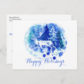 ホワイトウィンタートインデアスタグホリデーハガキ シーズンポストカード (正面/裏面)