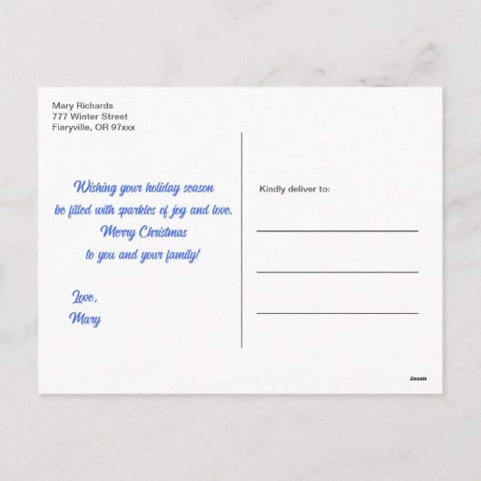 ホワイトウィンタートインデアスタグホリデーハガキ シーズンポストカード (裏面)