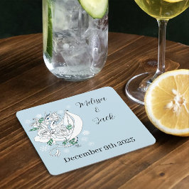 ホワイトウィンタードラゴン結婚ズ スクエアペーパーコースター