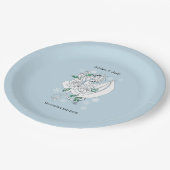 ホワイトウィンタードラゴン雪の結晶ブルー結婚ズ ペーパープレート (アングル)