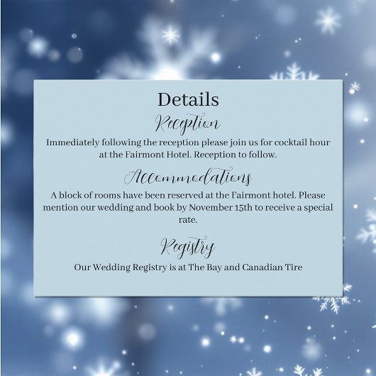 ホワイトウィンタードラゴン雪片ブルー エンクロージャーカード