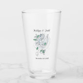 ホワイトウィンタードラゴン雪片ブルー タンブラーグラス (正面)